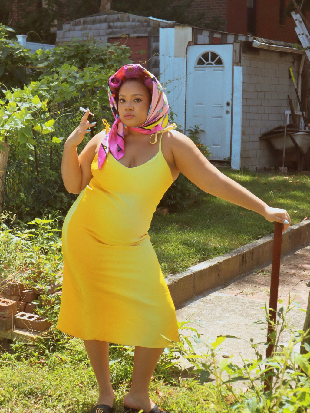 Casablanca Tie-strap Midi Dress